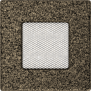 GRELHA VENTILAÇÃO P/LAREIRA PRETA E DOURADO 11x11CM