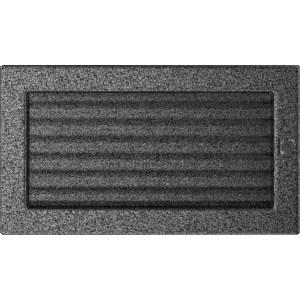 GRELHA VENTILAÇÃO P/LAREIRA C/ PERSIANA PRETA E PRATA 17X30CM