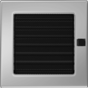 GRELHA VENTILAÇÃO PARA LAREIRA COM PERSIANA NIQUELADA 17x17CM