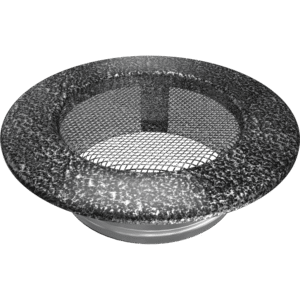 GRELHA DE VENTILAÇÃO REDONDA PRETO E PRATA 100 MM