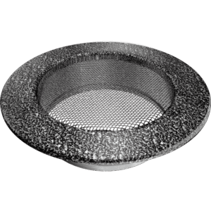 GRELHA DE VENTILAÇÃO REDONDA PRETO E PRATA 125 MM