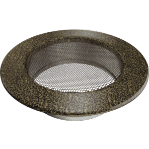 GRELHA DE VENTILAÇÃO REDONDA PRETO E DOURADO 125 MM