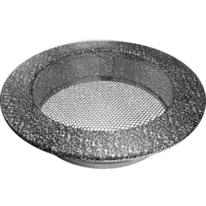 GRELHA DE VENTILAÇÃO REDONDA PRETO E PRATA 150 MM