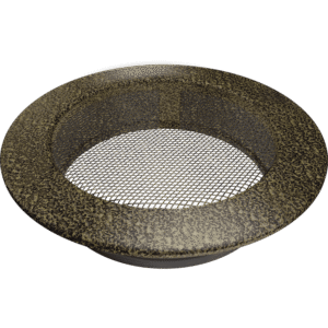 GRELHA DE VENTILAÇÃO REDONDA PRETO E DOURADO 150 MM
