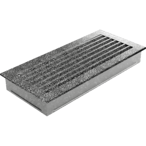 GRELHA VENTILAÇÃO FRESH PRETO E PRATA 17X37CM