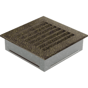 GRELHA VENTILAÇÃO FRESH PRETO E DOURADO 17X17CM