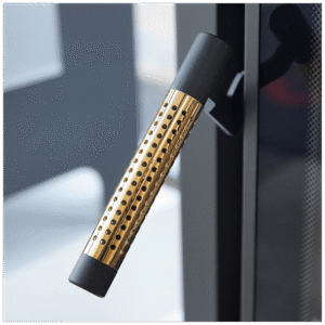 KRATKI ACESSÓRIO LENHA PUXADOR P/RECUP. PERFURADO CROMO DOURADO