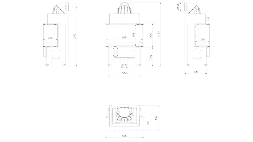 RECUPERADOR LENHA AR 3 FACES KRATKI NBC BSL 680/280 PRETO Ø160 7KW - Image 6