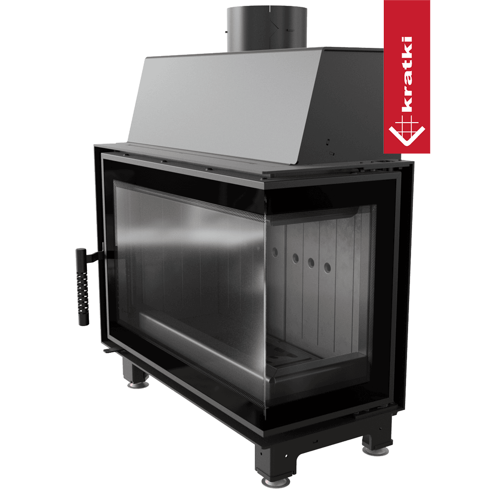 RECUPERADOR LENHA AR CANTO DIREITO KRATKI SIMPLE S PRETO Ø150 6KW - Image 2