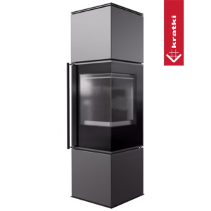 SALAMANDRA LENHA CANTO DIREITO KRATKI REN M PRETO Ø150 7.3KW
