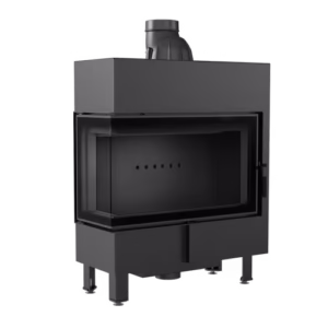 RECUPERADOR LENHA AR CANTO ESQUERDO KRATKI LUCY 14 SLIM PRETO Ø160 10KW
