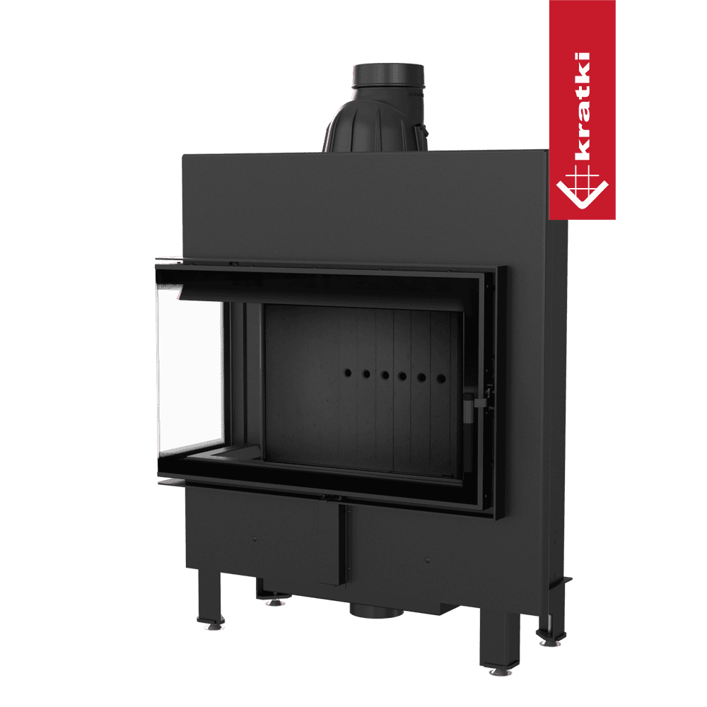 RECUPERADOR LENHA AR CANTO ESQUERDO KRATKI LUCY 14 SLIM PRETO Ø160 10KW - Image 4
