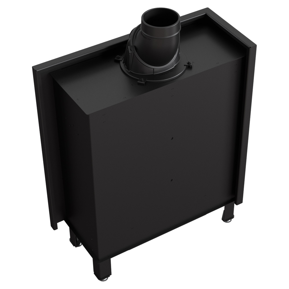 RECUPERADOR LENHA AR CANTO ESQUERDO KRATKI LUCY 14 SLIM PRETO Ø160 10KW - Image 5