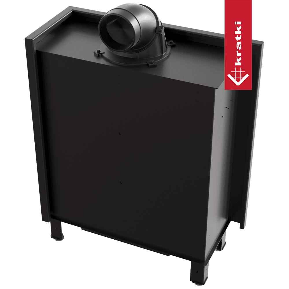 RECUPERADOR LENHA AR CANTO DIREITO KRATKI LUCY 14 SLIM PRETO Ø160 10KW - Image 4