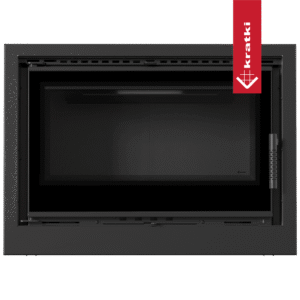 RECUPERADOR LENHA AR VENTILADO KRATKI ARKE 80 PRETO COM ARO Ø200 12 KW