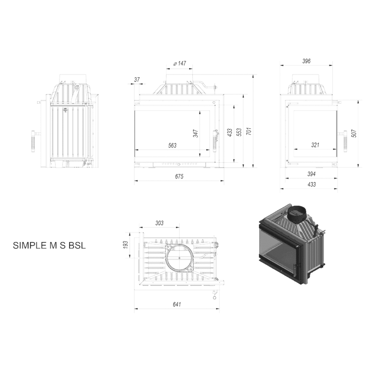 RECUPERADOR LENHA AR CANTO ESQUERDO KRATKI SIMPLE M/S Ø150 8 KW - Image 7